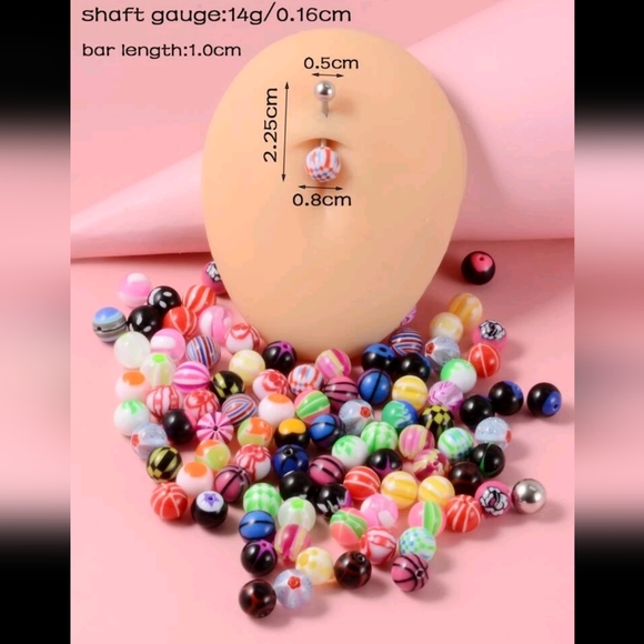 🍉5 for $25* 100 Piece Bellybutton Ring Set - Picture 4 of 4